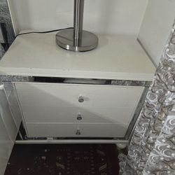 Full Queen size bed with mattress Makeup table and one-side table