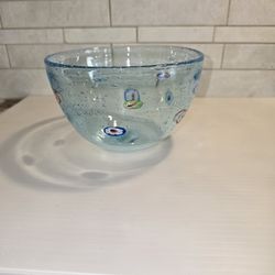 Set of 2 Hand Blown Glass Bowls