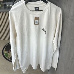 Stussy Basic Logo  Long Sleeve Tee Natural