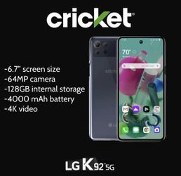 Get 5G coverage and a 5G device here today!!! Get the LG K92 for $283 plus tax!