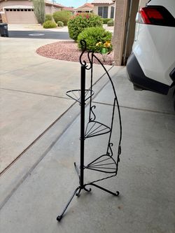 Wrought Iron Spiral Staircase Plant Stand