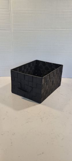 3 Black Container Store Bins with Handles