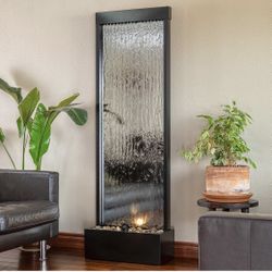 Alpine Corporation Mirror Waterfall Fountain with Stones and Lights