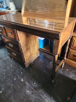 Vintage Pine 3 Drawer Student Desk