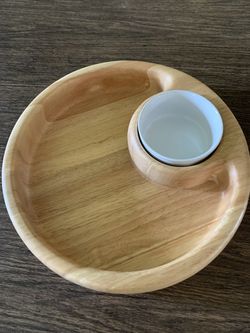 Wooden Chip and Dip Bowl