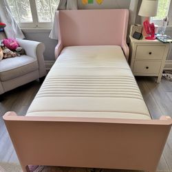 Ikea Busunge Extendable kids bed frame, Pink