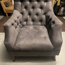 Dark Grey Tufted Armchair/Accent Chair