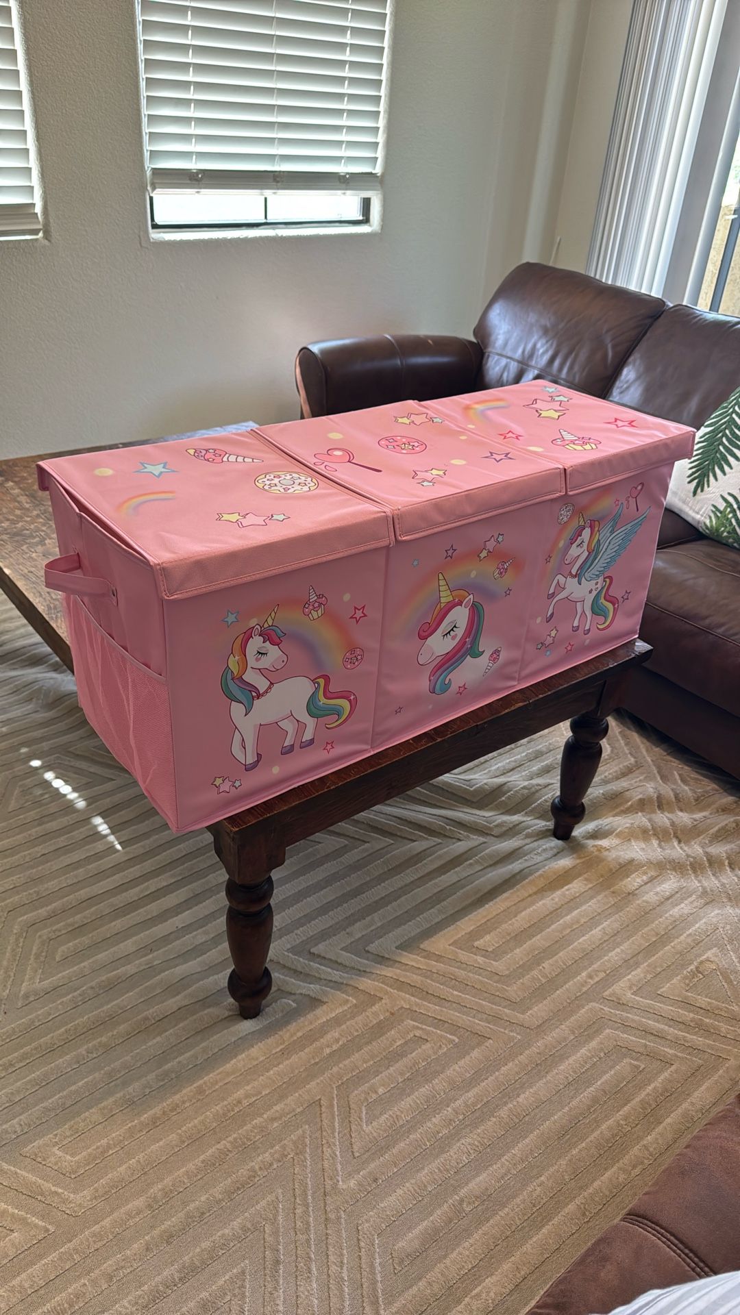 Pink Unicorn Toy Box Chest