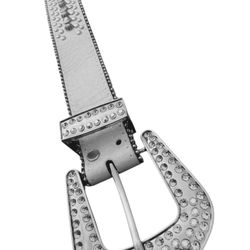 SILVER RHINESTONE BELT 