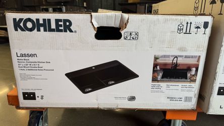 Kohler Lassen Matte Black Double-Bowl Kitchen Sink