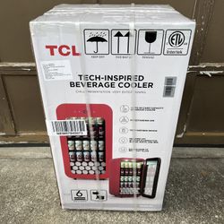 NEW Refrigerator W/ Touch Screen & LED, TCL 17.7-in W/ 94 Can Capacity, Glass Door !