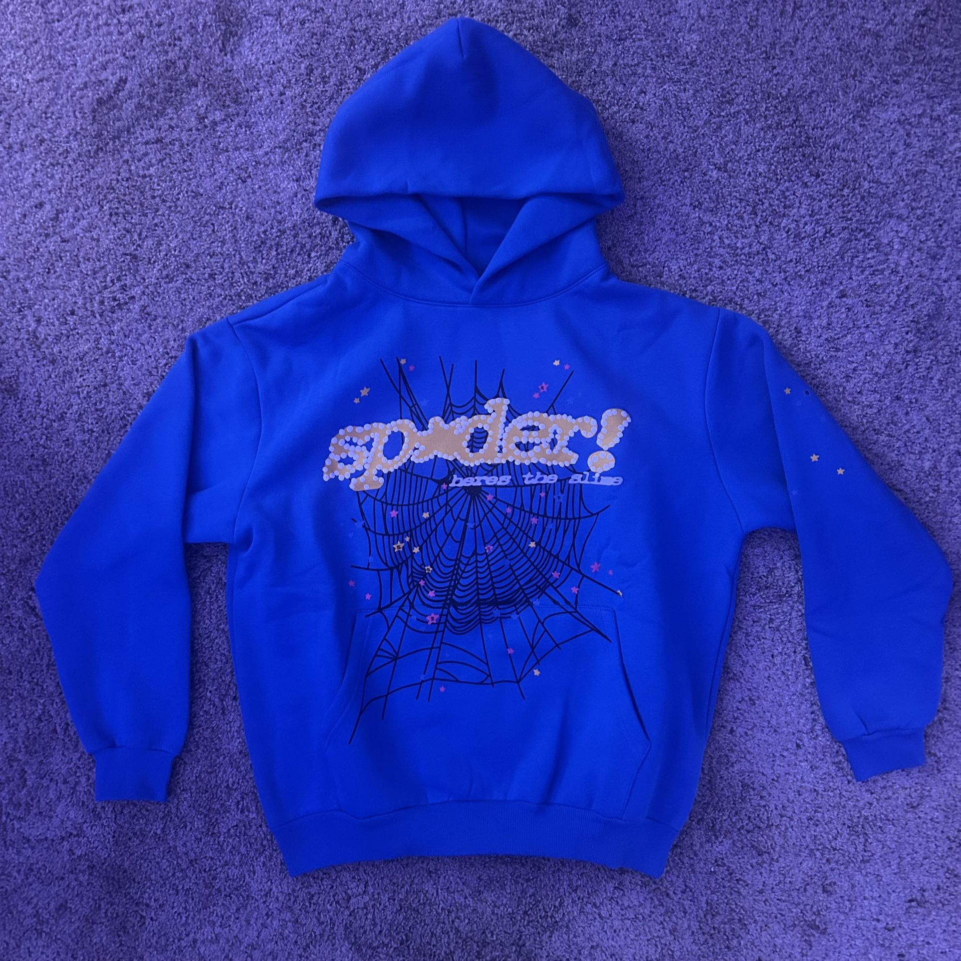 Marina Blue Sp5der Hoodie