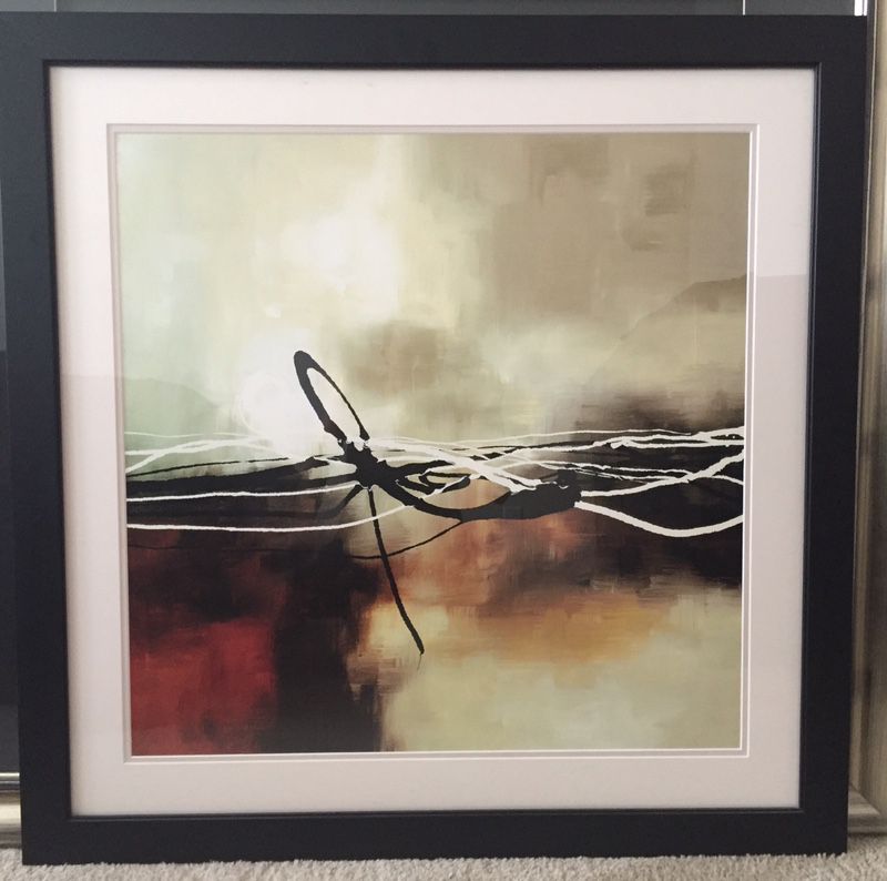 Set of two 40x40 framed and matted: Artist: Laurie Maitland , Title: Symphony in Red & Khaki