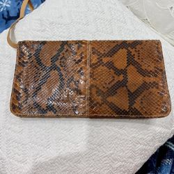 Woman Vintage Purse Crossbody Or Clutch Animal Print Leather Burdines ‘70’s
