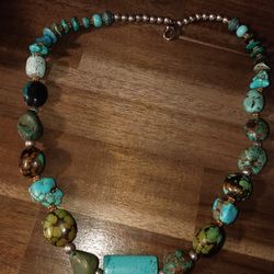 Mixed mine turquoise native American necklace