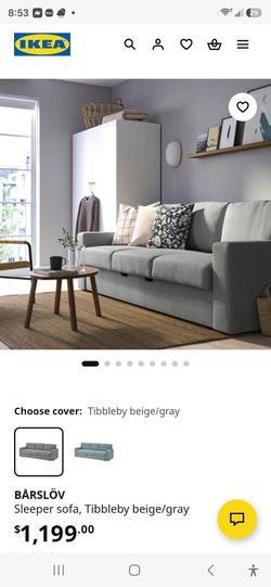 Gray Sleeper Sofa w/ Storage Ottoman and Chaise $250