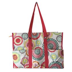 NWT Thirty-One 31 Super Organizing Tote Zip Top Utility Bag Citrus Medallion