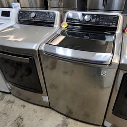 LG Large Capacity 5.5cu Ft Top Load Washer With Gas Or Electric Dryer Set 