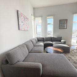 Large Grey Sectional & Ottoman