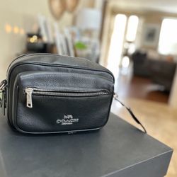 Black Coach Elias Cross Body Bag 
