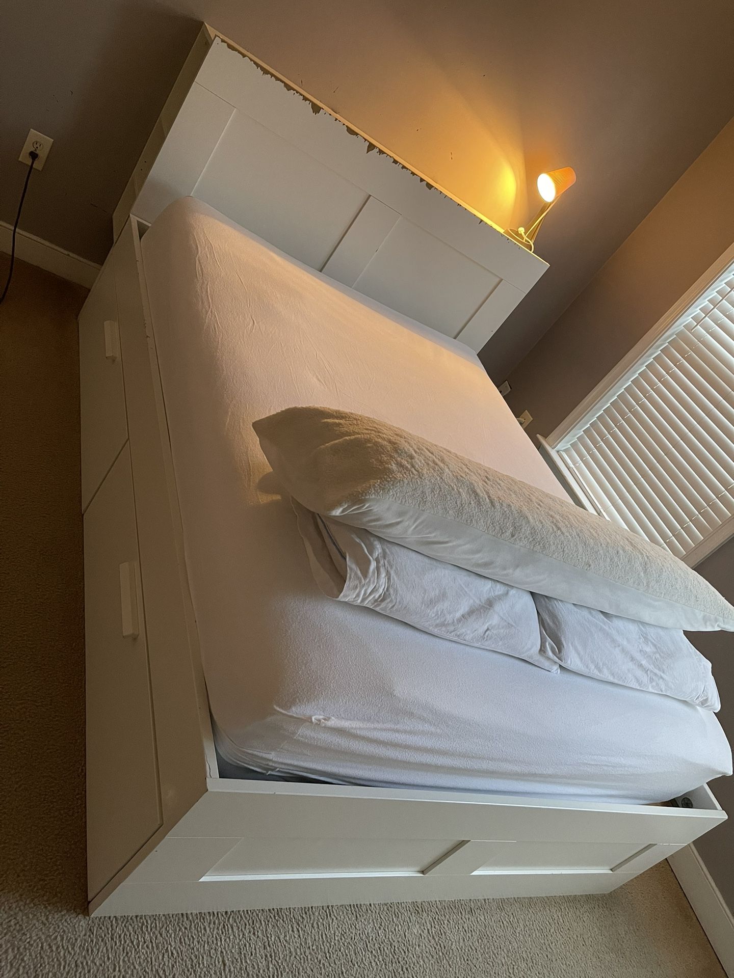 IKEA BRIMNES Bed frame with storage And Headboard