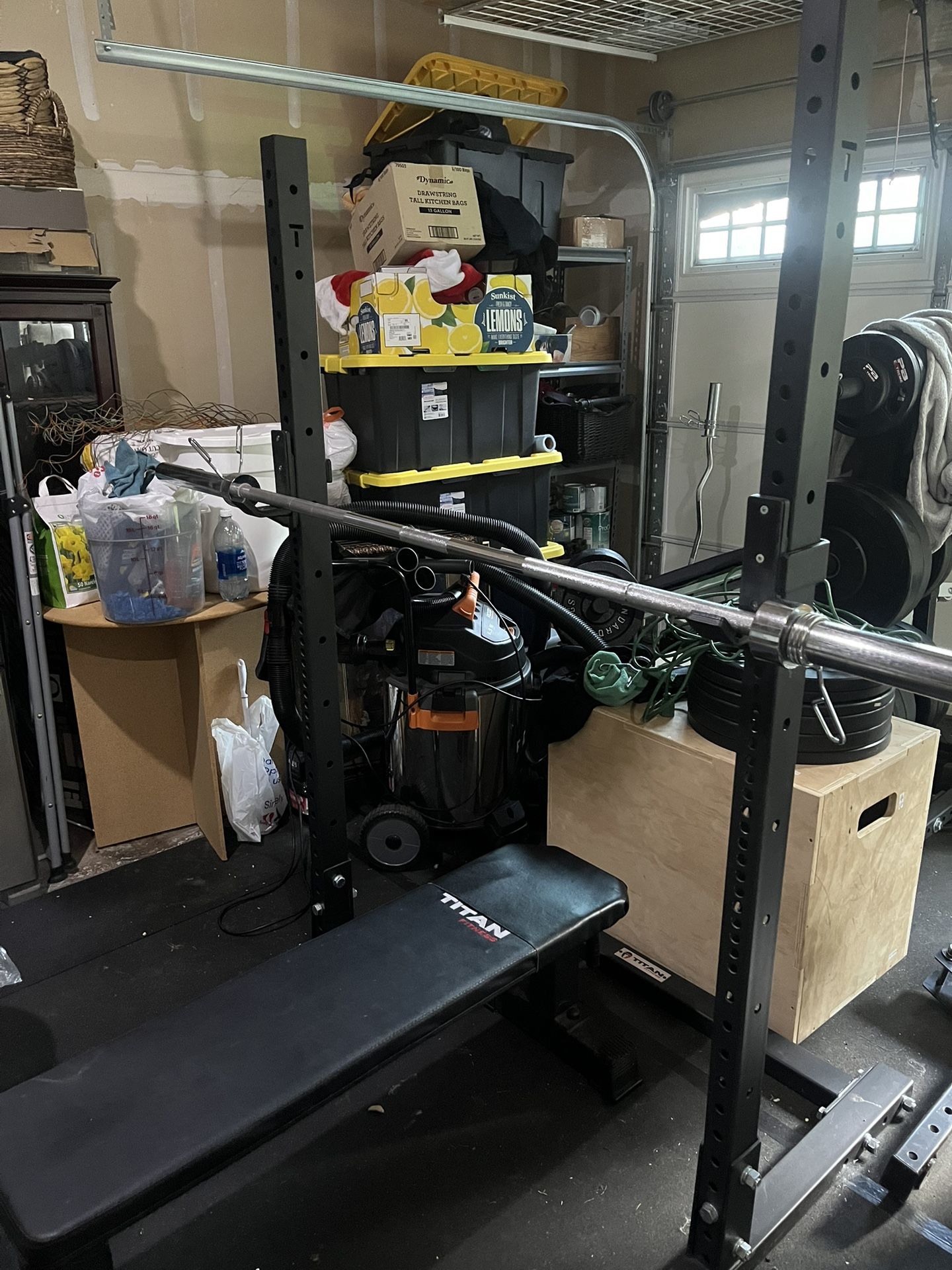 Squat Rack , Bench And Olympic Barbell