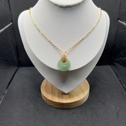 Green Jade Gold Chain Necklace