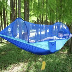 Portable Camping Double Hammock with Mosquito Net Outdoor camp-out Hanging Bed