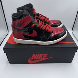 Air Jordan 1 Retro High OG Patent Bred Size 8.5 No Box Clean 🔥