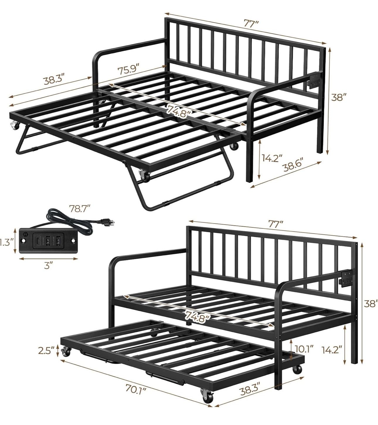 Daybed With Charging Station