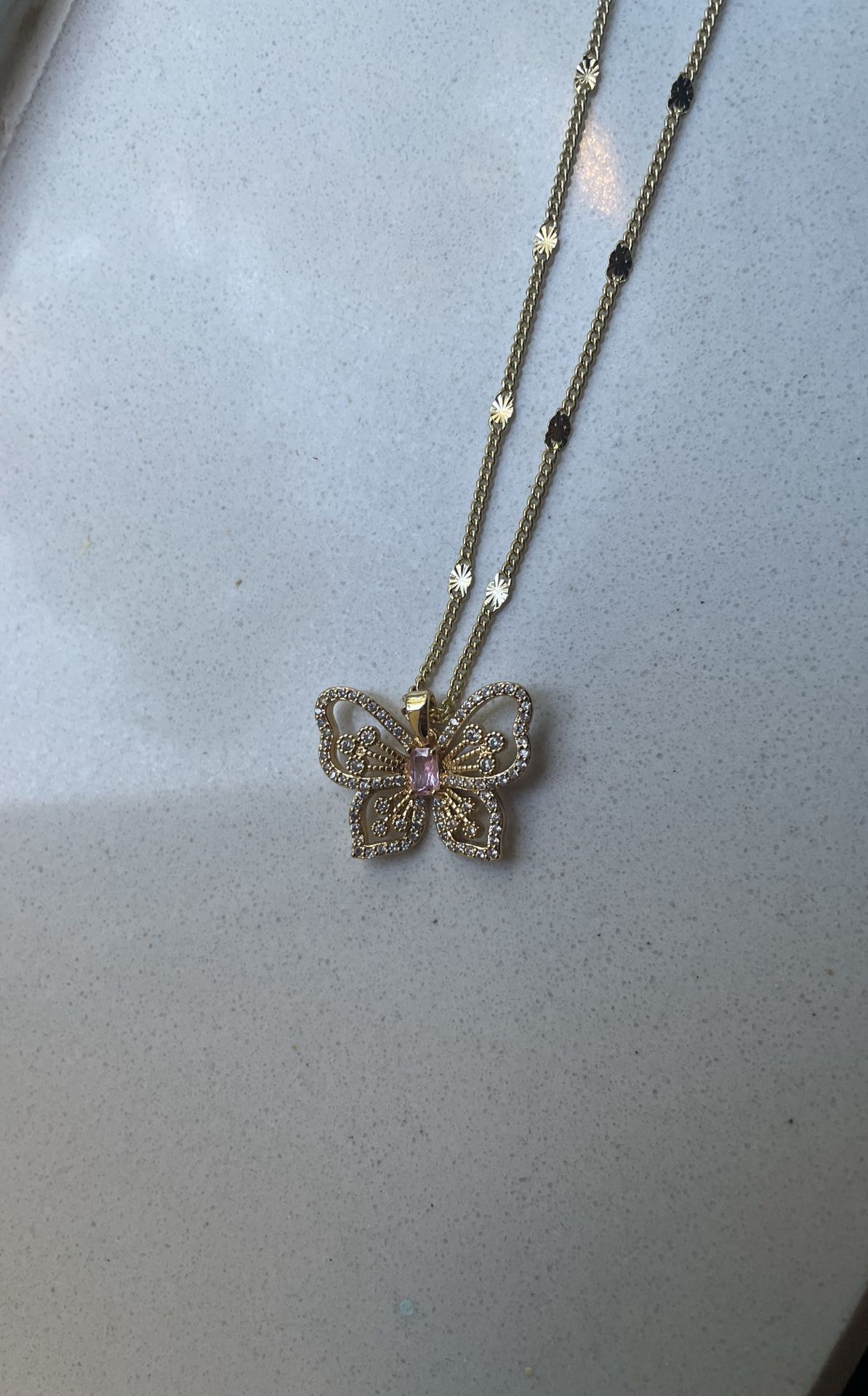 butterfly gold plated necklace 