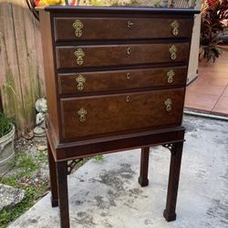 ANTIQUE WOODEN HICKORY CHAIR COMPANY AND JAMES RIVER PLANTATIONS DRAWER CABINET