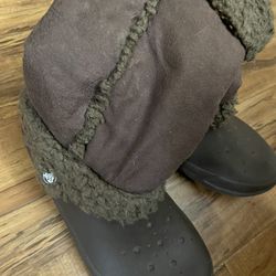 Crocs Womens Nadia Faux Fur Lined W8 Brown