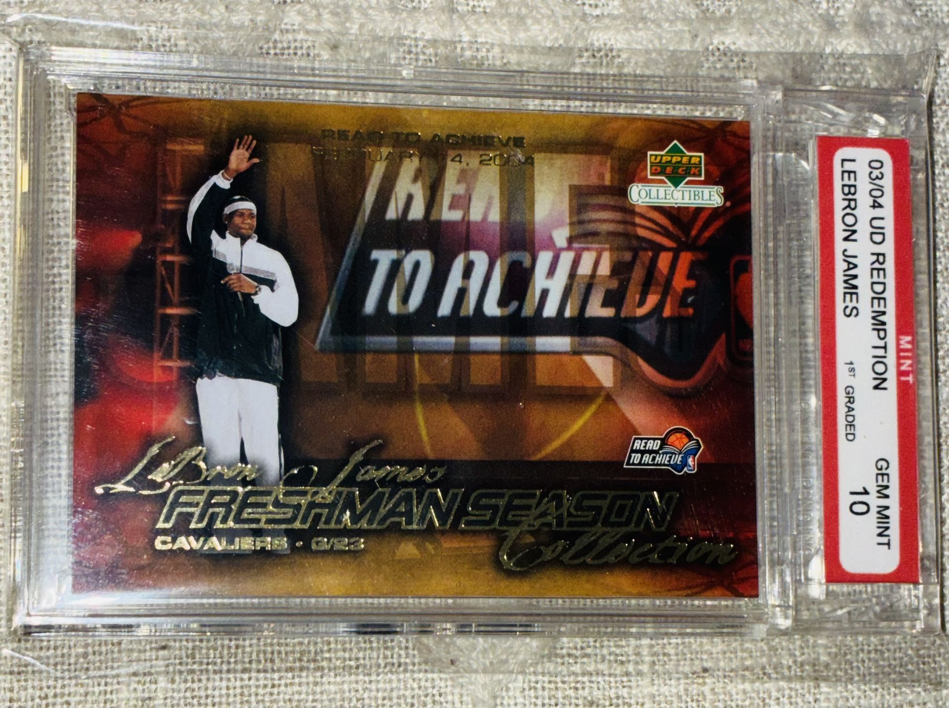 2003-04 Upper Deck Collectibles “Read to Achieve” Rookie #55 LeBron James (RC) 1st Graded Gem Mint 10
