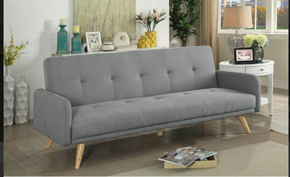 Mid-century sofa futon grey