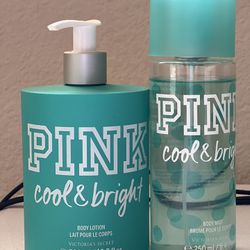   Victoria’s Secret Pink cool & bright Body Lotion And Body Mist  Full size  Only used 2-3 times