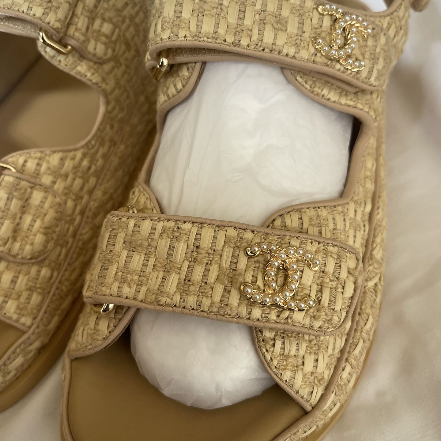 Chanel Dad Sandals - Metallic Gold