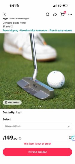 Brand New Stix Complete Blade Putter 33”