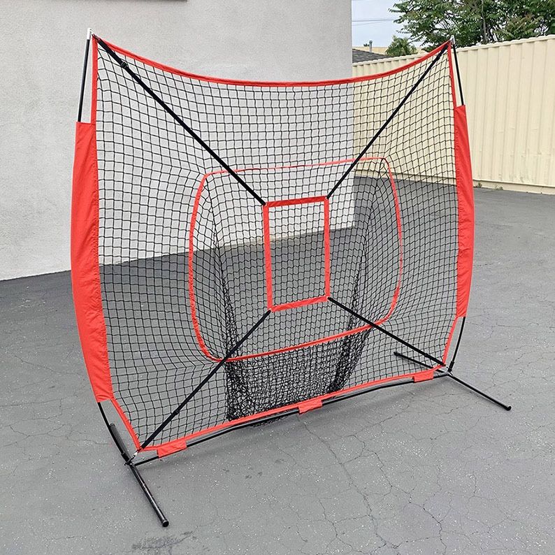 (New in box) $55 Baseball, Softball 7x7 FT Practice Net with Strike Zone and Portable Carry Bag