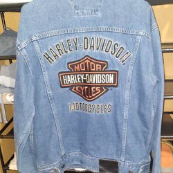 ****NEW***Harley Davidson   Blue Jean Jacket