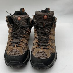 Merrell Moab Earth Mid Boots Size 8 Men Hiking Shoes Brown Suede