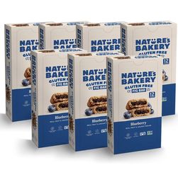 Nature's Bakery Gluten Free Fig Bars, Blueberry, Real Fruit, Vegan, Non-GMO, Snack bar, 12 Count (Pack of 7)