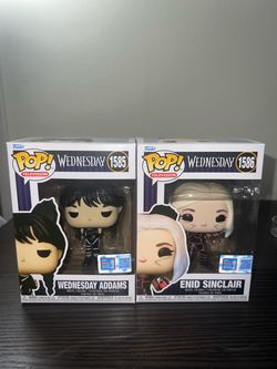 VAULTED LE Wednesday Addams & Enid Sinclair Funko Pops #1585 #1586 Halloween Cat Costumes Television