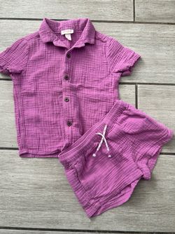 Size 4T Purple Summer Linen Set