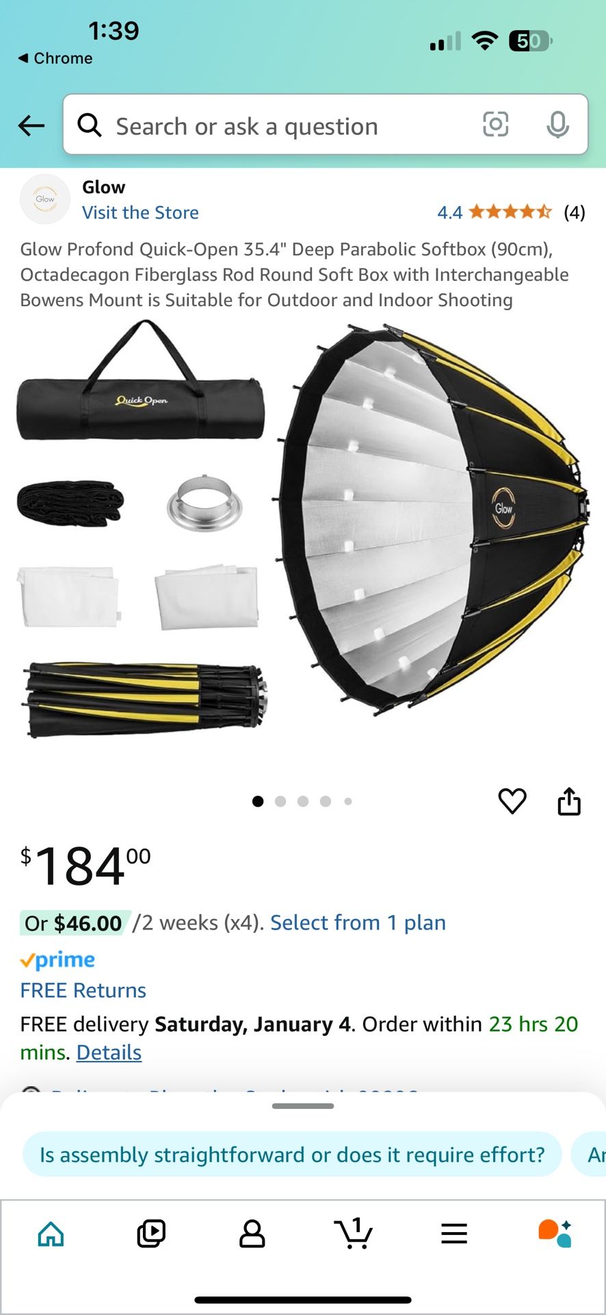 Glow Profond Quick-Open 35.4" Deep Parabolic Softbox