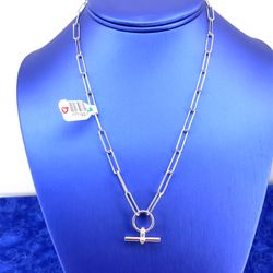 925 Sterling Silver 18” Paper Clip Necklace 9.91g 177193