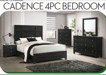 4- Pc Bedroom set Dresser,Mirror  Nightstand (1) Queen size bed frame  Not including Mattress and Box Sp
