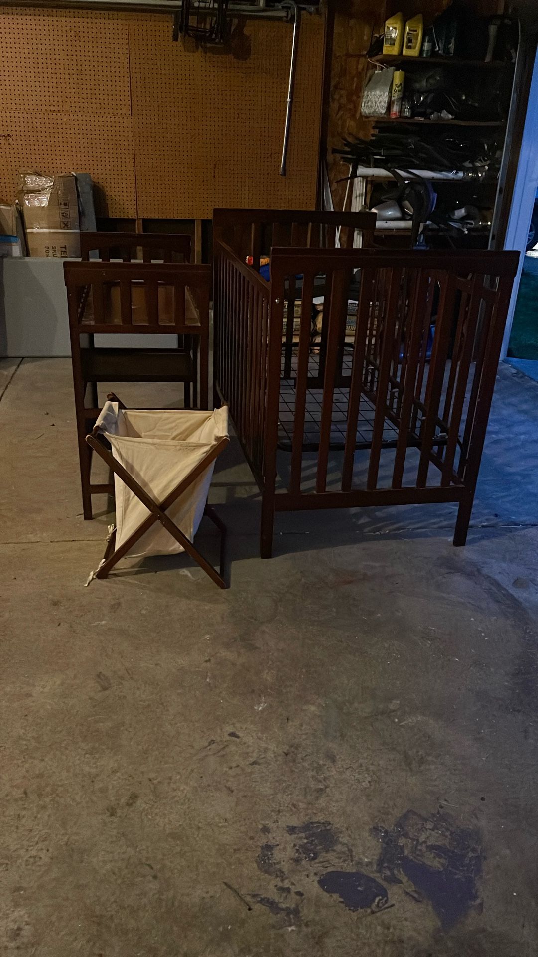 Baby Crib, Changing Table  and Clothes Basket 