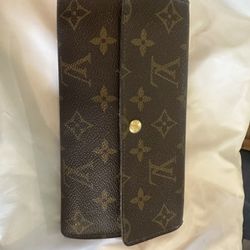LOUIS VUITTON Logo Portefeuille Sarah Long Wallet Monogram Brown