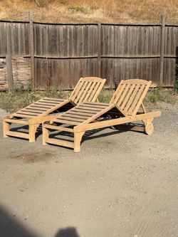 2 Smith&hawken teak chaises
